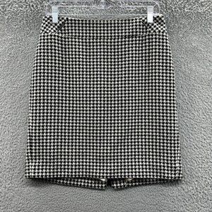 LOFT Tube Skirt Women's 6 Black & White Hounds Tooth Tube Skirt Ladies 6